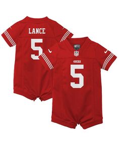 Комбинезон Trey Lance Scarlet San Francisco 49ers для маленьких девочек и мальчиков, игровой трикотаж Nike, красный