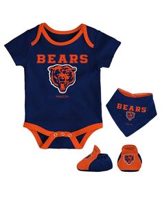 Комплект боди Chicago Bears с нагрудником и пинетками для новорожденных Mitchell &amp; Ness, синий