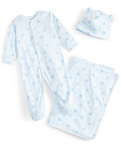 Комбинезон, шапка и одеяло для маленьких мальчиков и девочек, подарочный набор из 3 предметов First Impressions, синий