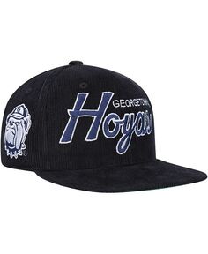 Черная вельветовая шляпа с надписью Georgetown Hoyas для больших мальчиков и девочек Mitchell &amp; Ness, черный