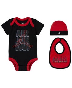 Комплект боди, нагрудников и шляпы Baby Boys Create, 3 предмета Jordan, черный