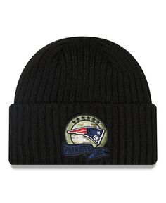 Черная вязаная шапка Big Boys New England Patriots 2022 салют New Era, черный