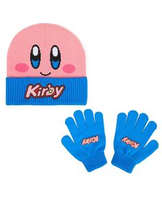 Комплект вязаной шапки и перчаток в рубчик Big Boys Kirby, 2 предмета Bioworld, мультиколор
