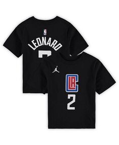 Черная футболка LA Clippers для мальчиков и девочек дошкольного возраста с именем и номером бренда Kawhi Leonard Jordan, черный