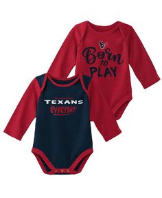 Комплект из 2 боди с длинными рукавами для новорожденных красного и темно-синего цвета Houston Texans Little Player Outerstuff, красный