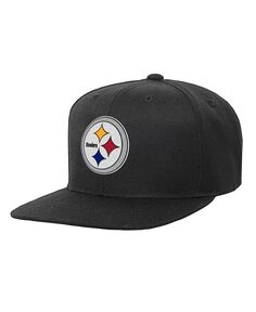 Черная кепка Big Boys Pittsburgh Steelers Gridiron Classics Ground Snapback Mitchell &amp; Ness, черный