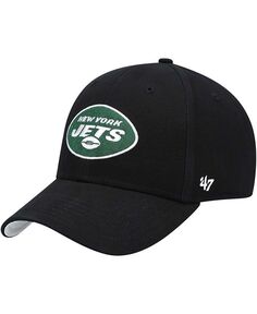 Черная регулируемая кепка Little Boys and Girls New York Jets Basic Team MVP &apos;47 Brand, черный