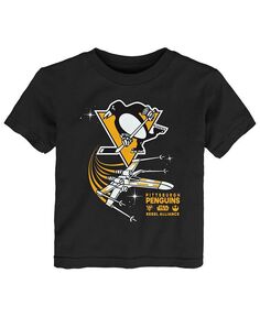 Черная футболка Pittsburgh Penguins Star Wars Rebel Alliance для новорожденных Outerstuff, черный