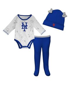 Комплект из боди New York Mets Dream Team, шляпы и брюк на ножках для новорожденных Outerstuff, синий