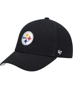 Черная регулируемая кепка унисекс для малышей Pittsburgh Steelers Basic Mvp &apos;47 Brand, черный