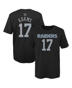Черная футболка с именем и номером игрока Little Boys and Girls Davante Adams Las Vegas Raiders Mainliner Outerstuff, черный