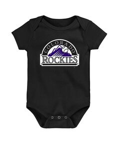 Черный боди с логотипом основной команды Colorado Rockies для новорожденных Outerstuff, черный