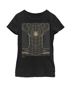 Черный костюм для девочек, детская футболка Человек-паук: нет пути домой Marvel, черный