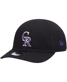 Черная шапка унисекс для новорожденных и младенцев Colorado Rockies My First 9Twenty Stretch Fit New Era, черный