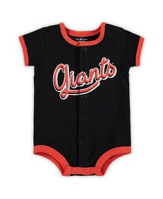 Черный комбинезон в полоску San Francisco Giants Power Hitter для новорожденных Outerstuff, черный