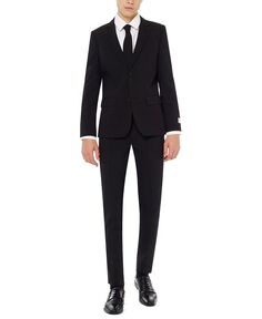 Черный однотонный костюм Slim Fit для больших мальчиков Knight OppoSuits, черный