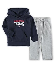 Комплект из пуловера с капюшоном и спортивных штанов для новорожденных темно-синего, серого цвета Houston Texans с расклешенной юбкой Outerstuff, синий