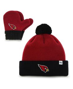 Черный комплект Arizona Cardinals Bam Bam с манжетами, помпоном и варежками &apos;47 Brand, красный