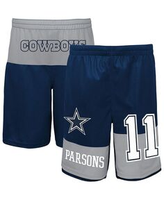 Шорты Big Boys Micah Parsons Navy Dallas Cowboys с именем и номером игрока Outerstuff, синий