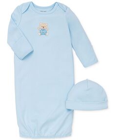 Шапка и платье Cute Bear для маленьких мальчиков, комплект из 2 предметов Little Me, синий