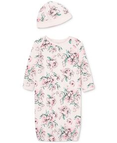 Комплект из халата и шапочки для сна для маленьких девочек, комплект из 2 предметов Little Me, розовый