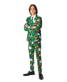Комплект костюма с застежкой на пуговицы для больших мальчиков Санта-Эльфы Suitmeister, мультиколор