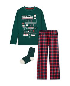 Комплект пижам для маленьких мальчиков, 2 шт., носки, 3 шт. Max &amp; Olivia, зеленый