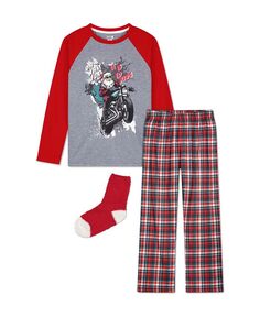 Комплект пижам для маленьких мальчиков, 2 шт., носки, 3 шт. Max &amp; Olivia, серый