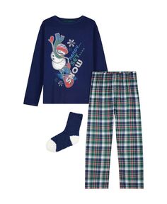 Комплект пижам для маленьких мальчиков, 2 шт., носки, 3 шт. Max &amp; Olivia, синий