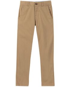 Эластичные брюки чинос с плоской передней частью для мальчиков Big Boys Tommy Hilfiger, коричневый/бежевый