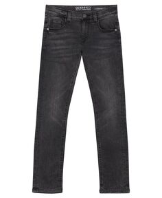 Эластичные джинсы узкого кроя с 5 карманами для больших мальчиков GUESS, черный