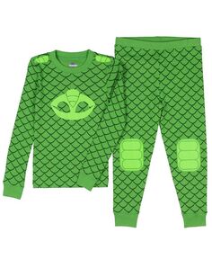 Костюм персонажа Кэтбоя и Гекко для новорожденных, детский пижамный комплект для сна PJ Masks, зеленый