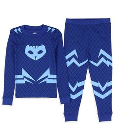 Костюм персонажа Кэтбоя и Гекко для новорожденных, детский пижамный комплект для сна PJ Masks, синий