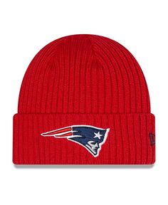 Красная классическая вязаная шапка New England Patriots Core для мальчиков и девочек с манжетами New Era, красный