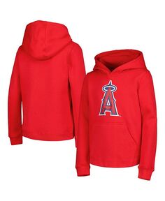 Красный пуловер с капюшоном и логотипом команды Big Boys and Girls Los Angeles Angels Team Outerstuff, красный