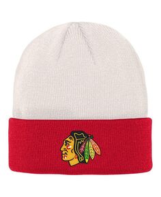 Кремовая, красная вязаная шапка с логотипом Chicago Blackhawks для мальчиков и девочек Big Boys and Girls Outerstuff, слоновая кость/кремовый