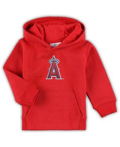 Красный флисовый пуловер с капюшоном с логотипом команды Los Angeles Angels для новорожденных Outerstuff, красный