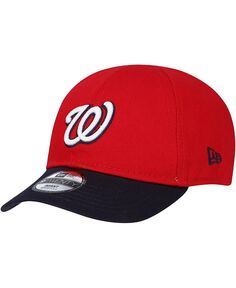 Красная шляпа команды Washington Nationals для мальчиков и девочек цвета My First 9TWENTY Flex Hat New Era, красный