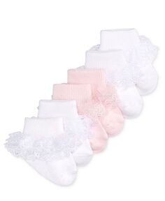 Кружевные носки для маленьких девочек, набор из 3 шт. First Impressions, мультиколор