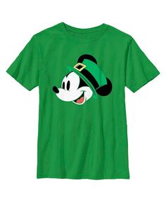 Мальчик Микки &amp; Детская футболка Друзья Микки с ирландской шляпой Disney, зеленый