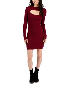 Мини-платье-свитер рельефной вязки с вырезом Hooked Up by IOT, красный