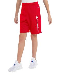 Махровые шорты Little Boys шириной 8 дюймов со шнурком по внутреннему шву Champion, красный