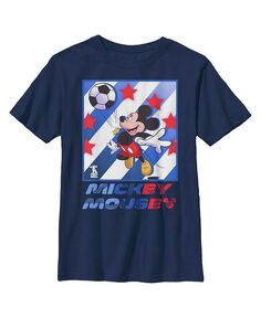 Мальчик Микки &amp; Детская футболка Друзья с Микки Маусом и футбольной звездой Disney, синий
