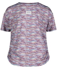 Многоцветная статическая футболка с короткими рукавами для больших девочек Calvin Klein, фиолетовый