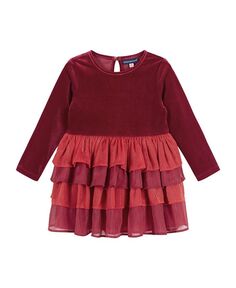 Многоярусное праздничное платье для маленьких девочек Andy &amp; Evan, красный