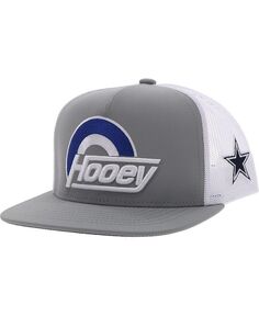 Молодежная кепка Trucker Snapback с логотипом Dallas Cowboys для мальчиков и девочек, серебристая и белая Hooey, серебро