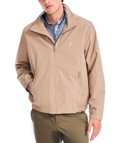 Мужская классическая легкая куртка Rainbreaker с капюшоном и молнией спереди Nautica, коричневый/бежевый