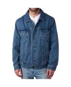 Мужская классическая джинсовая куртка Derek, повседневное джинсовое пальто на пуговицах Alpine Swiss, синий
