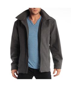 Мужская куртка-бомбер JD Grant 28 дюймов с открытым низом на молнии из смесовой шерсти Alpine Swiss, серый