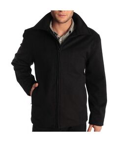 Мужская куртка-бомбер JD Grant 28 дюймов с открытым низом на молнии из смесовой шерсти Alpine Swiss, черный